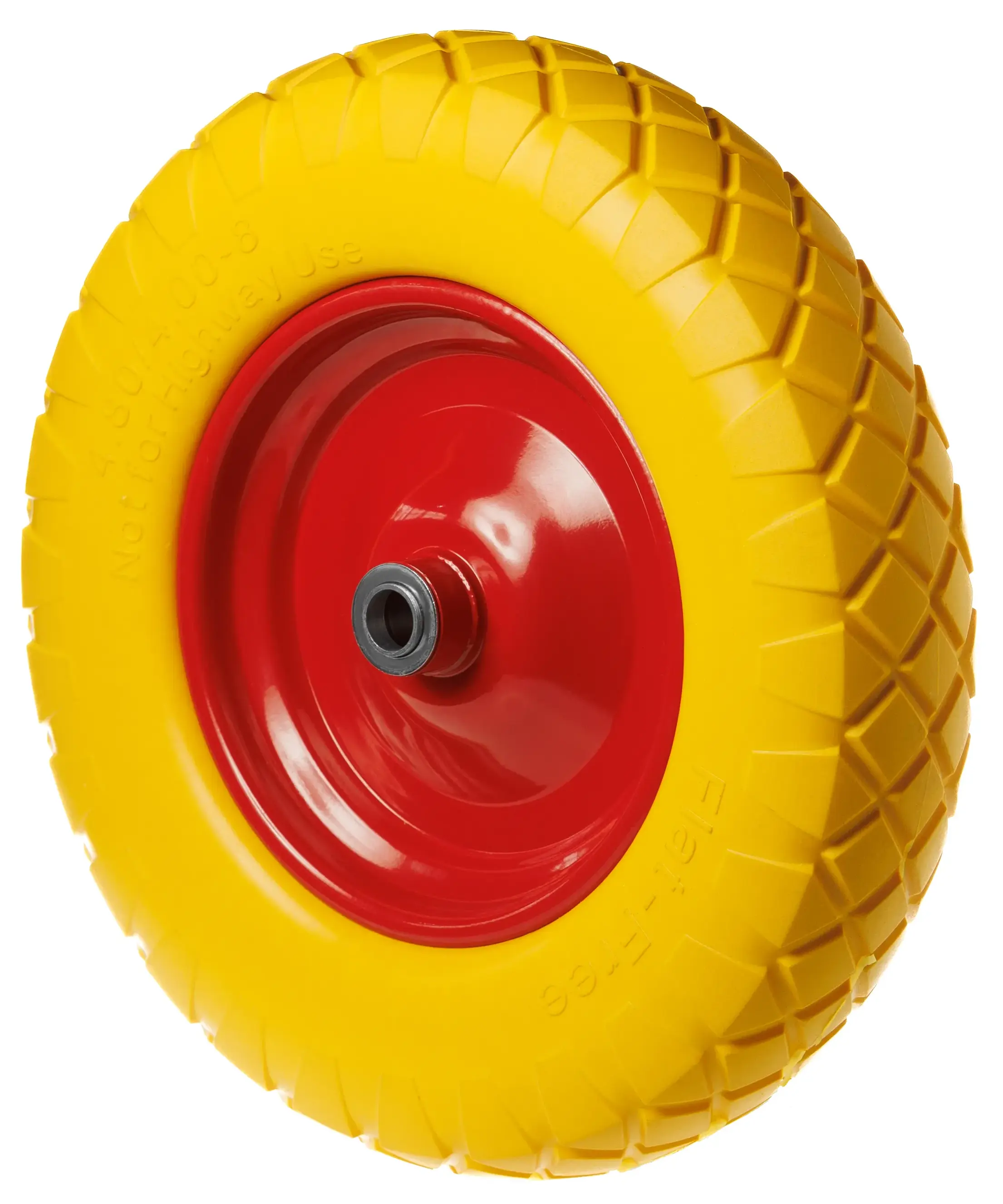 Пенополиуретановое колесо, диаметр 380мм, металлический обод, симметричная ступица, шариковый подшипник, 380 мм, ось 16 мм, 4.00-8 - PU 3000-16