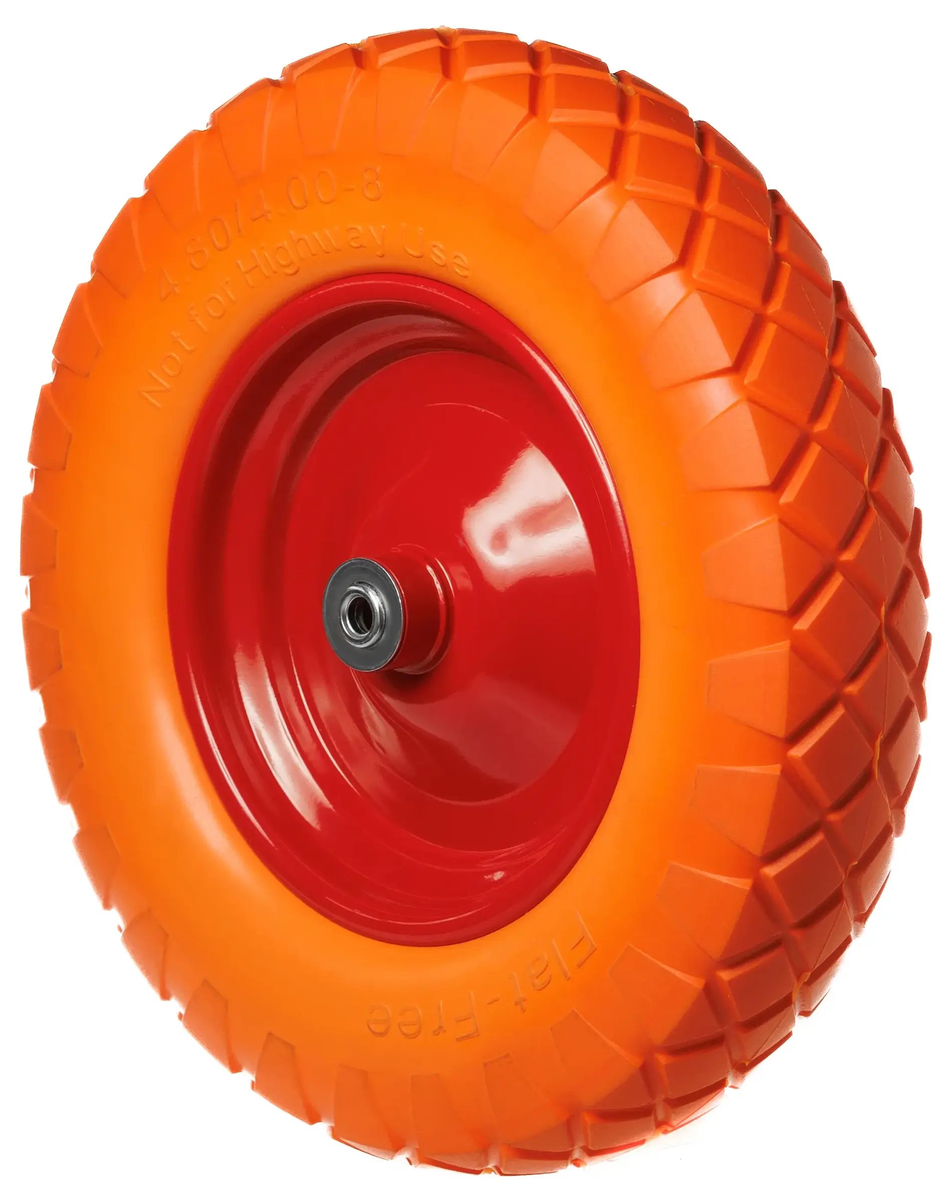 Пенополиуретановое колесо, диаметр 380мм, металлический обод, симметричная ступица, шариковый подшипник, ось 12 мм, 4.00-8 - PU 3000-12