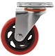330100S - Полиуретановое красное колесо 100 мм (поворотн.площ, двойной шарикоподш.)
